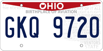 OH license plate GKQ9720