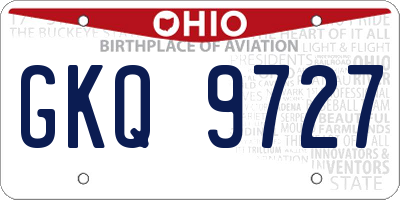 OH license plate GKQ9727