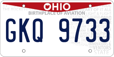 OH license plate GKQ9733