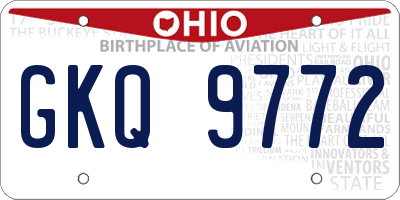 OH license plate GKQ9772
