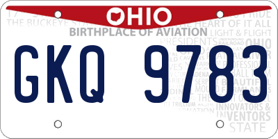 OH license plate GKQ9783
