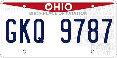 OH license plate GKQ9787