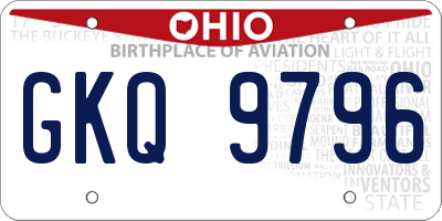 OH license plate GKQ9796