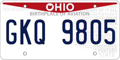 OH license plate GKQ9805