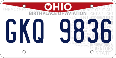 OH license plate GKQ9836