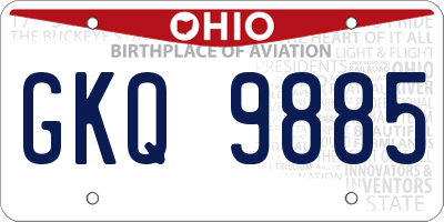 OH license plate GKQ9885