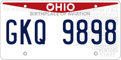 OH license plate GKQ9898