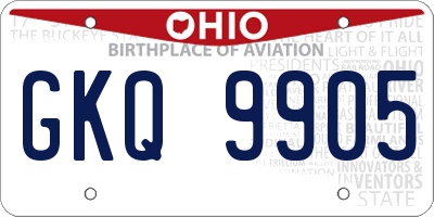 OH license plate GKQ9905