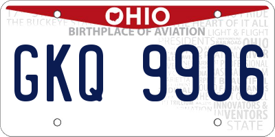 OH license plate GKQ9906