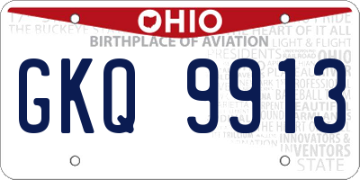 OH license plate GKQ9913
