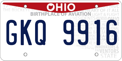 OH license plate GKQ9916