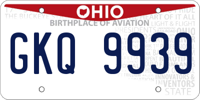 OH license plate GKQ9939