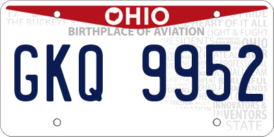 OH license plate GKQ9952