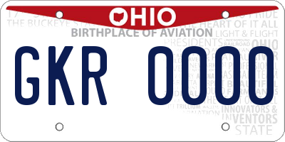 OH license plate GKR0000