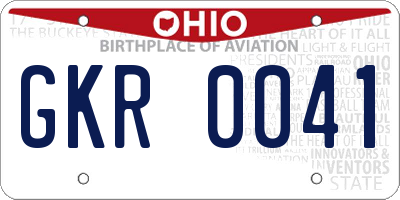 OH license plate GKR0041
