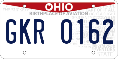 OH license plate GKR0162