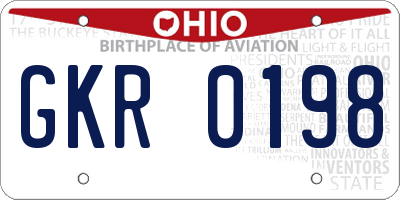 OH license plate GKR0198