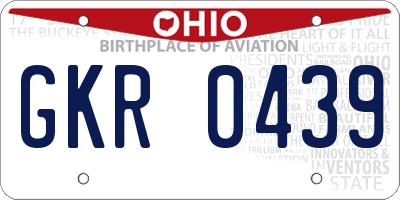 OH license plate GKR0439