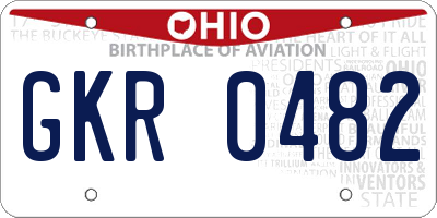 OH license plate GKR0482