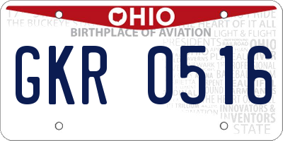 OH license plate GKR0516