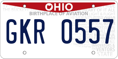 OH license plate GKR0557