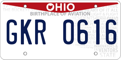 OH license plate GKR0616