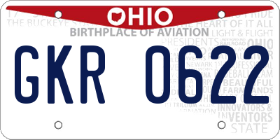 OH license plate GKR0622