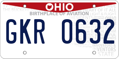 OH license plate GKR0632