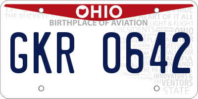 OH license plate GKR0642