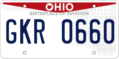 OH license plate GKR0660