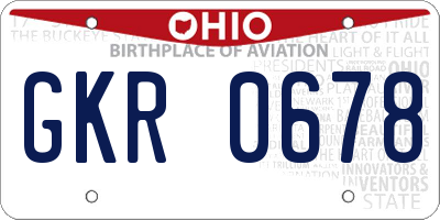 OH license plate GKR0678