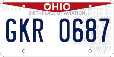 OH license plate GKR0687