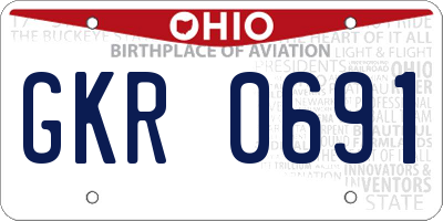 OH license plate GKR0691