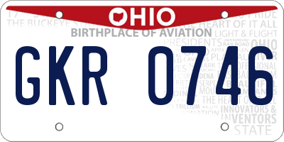 OH license plate GKR0746
