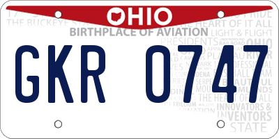 OH license plate GKR0747