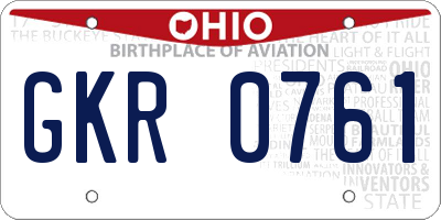OH license plate GKR0761