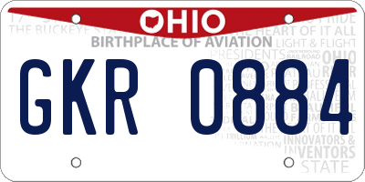 OH license plate GKR0884