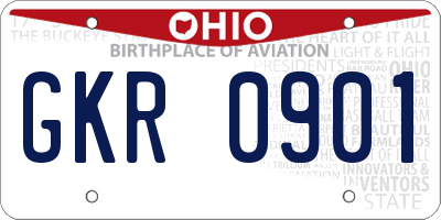 OH license plate GKR0901