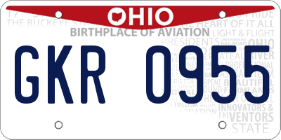 OH license plate GKR0955