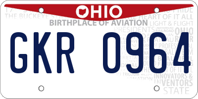 OH license plate GKR0964