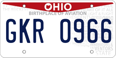 OH license plate GKR0966