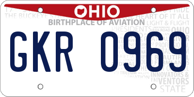 OH license plate GKR0969