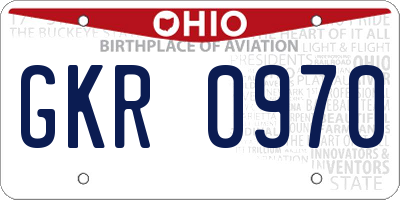 OH license plate GKR0970