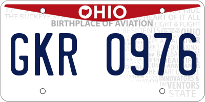 OH license plate GKR0976