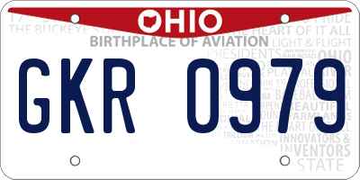 OH license plate GKR0979