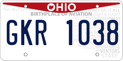 OH license plate GKR1038