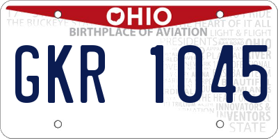 OH license plate GKR1045