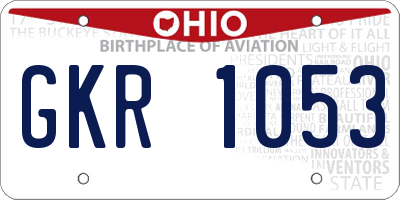 OH license plate GKR1053