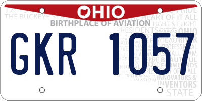 OH license plate GKR1057