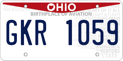 OH license plate GKR1059